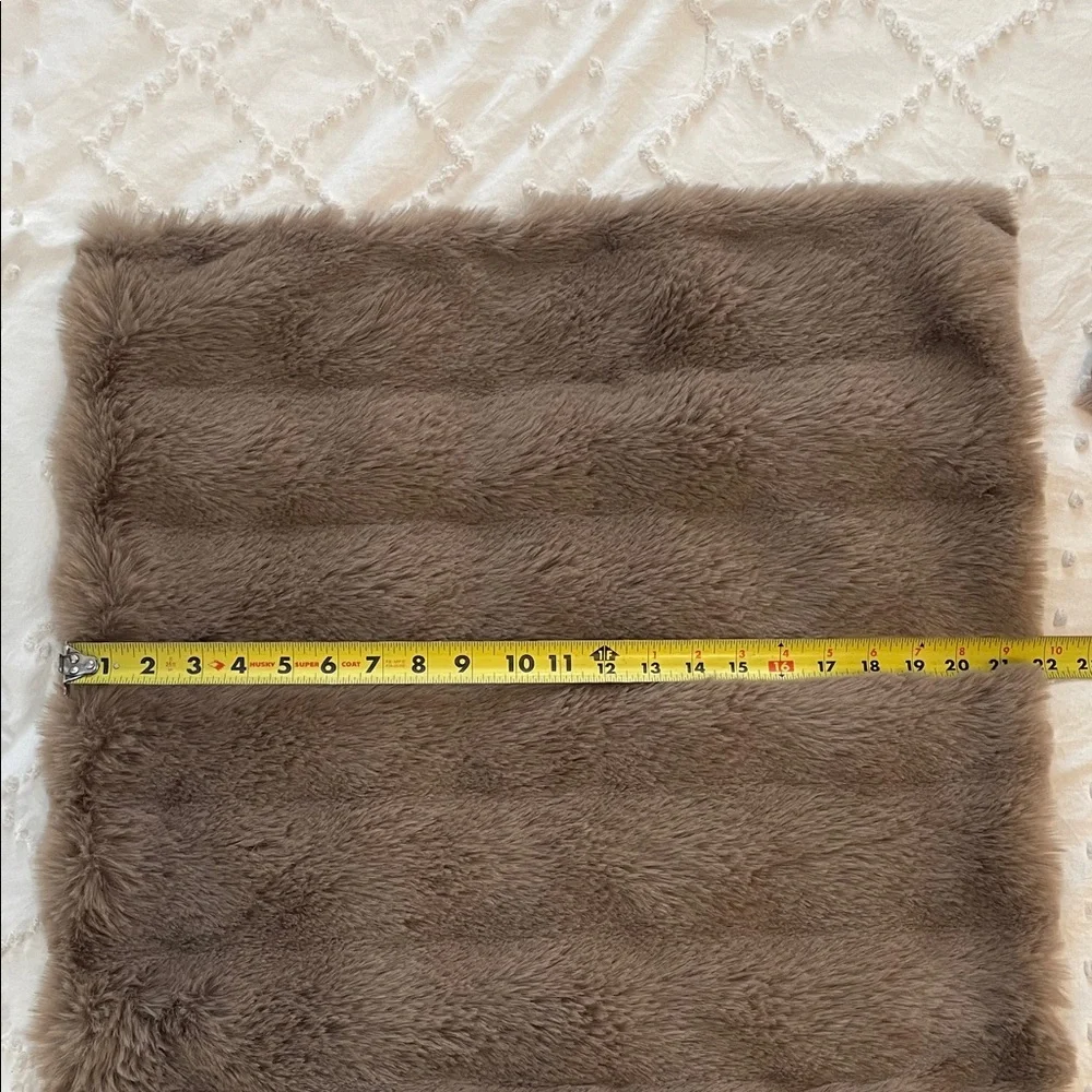 Set of Three Faux Fur Pillow Covers brown new soft